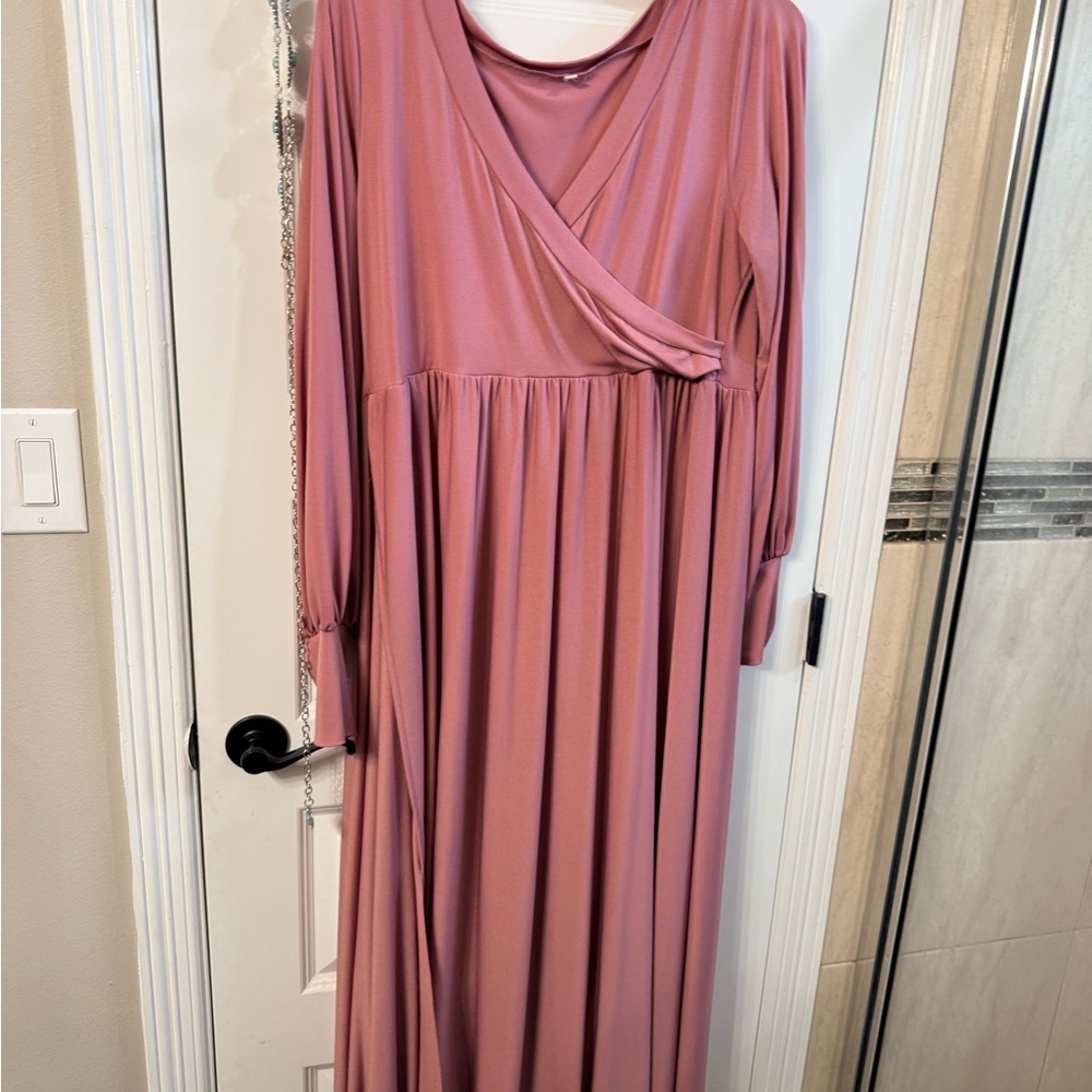 Amazon Long Sleeve Dusty Pink Dress